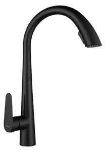 REA-B5313 - Dřezová baterie s vytahovací sprškou ROSS 43 cm černá