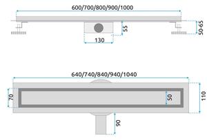 REA-G2743 - Odtokový žlab NEOX PRO 60 cm zlatá