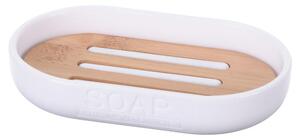 Bathroom Solutions Miska na mýdlo White, bílá/s dřevěnými prvky