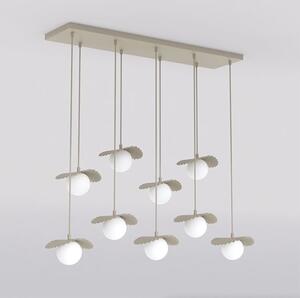 Závěsné svítidlo FLORA 9 – moka, opálové sklo, 9× G9, šířka 100 cm