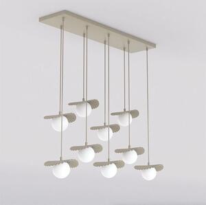Závěsné svítidlo FLORA 9 – moka, opálové sklo, 9× G9, šířka 100 cm