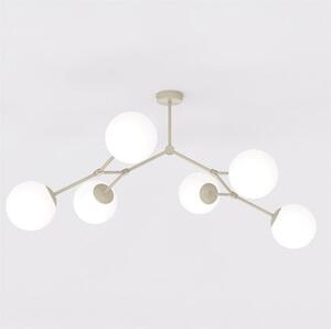 Stropní svítidlo SPACE 6 – moka, opálové sklo, 6× E14, šířka 97 cm