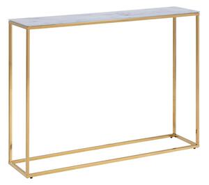 Konzolový stolek Alisma mramor bílá/ zlatá 110cm