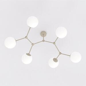 Stropní svítidlo SPACE 6 – moka, opálové sklo, 6× E14, šířka 97 cm