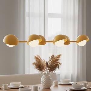 Závěsné svítidlo BOOM 6 – oranžové, bílé sklo, 6× G9, šířka 88 cm