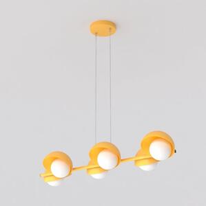Závěsné svítidlo BOOM 6 – oranžové, bílé sklo, 6× G9, šířka 88 cm