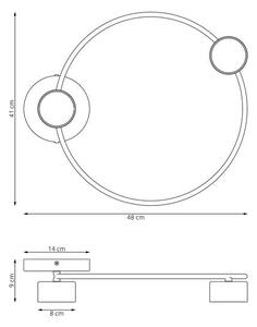 Stropní svítidlo LUCIO 2 – černé, 2× GX53, šířka 48 cm