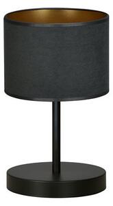 Stolní lampa HILDE LN1 – celočerná, textilní stínidlo, 1× E27, šířka 18 cm