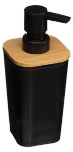 5five Simply Smart Dávkovač mýdla Natureo, černá/s dřevěnými prvky, 300 ml