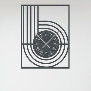 Dřevo života | Nástěnné hodiny RETRO Zvolte barvu dekoru: Antracitová | Velikost hodin: 31x40 | Barva ručiček: Stříbrné