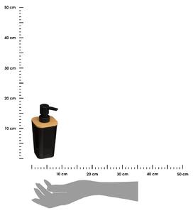 Dávkovač mýdla Natureo, černá/s dřevěnými prvky, 300 ml