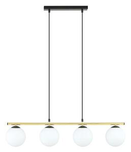 Závěsné svítidlo ALORA 4 – černé, opálové sklo, 4× E14, šířka 85 cm