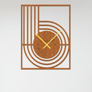 Dřevo života | Nástěnné hodiny RETRO Zvolte barvu dekoru: Třešeň | Velikost hodin: 39x50 | Barva ručiček: Zlaté