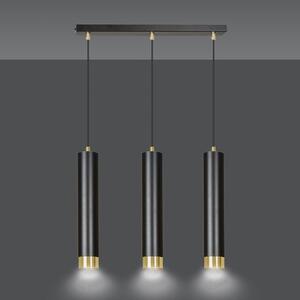 Závěsné svítidlo KIBO 3 – černé / zlaté, 3× GU10, šířka 45 cm