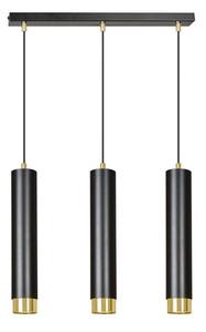 Závěsné svítidlo KIBO 3 – černé / zlaté, 3× GU10, šířka 45 cm