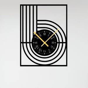 Dřevo života | Nástěnné hodiny RETRO Zvolte barvu dekoru: Černá | Velikost hodin: 31x40 | Barva ručiček: Zlaté