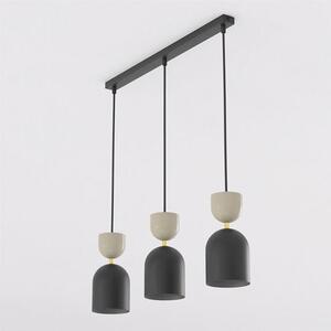Závěsné svítidlo GAUDI 3 – černé / moka, 3× E14, šířka 66 cm