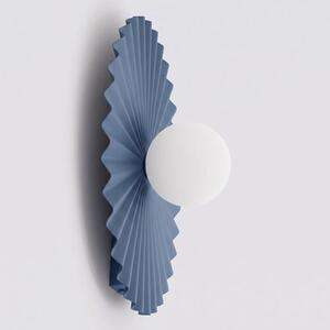 Nástěnné svítidlo UMBRA K1 L – tlumeně modré, bílé sklo, 1× G9, šířka 35 cm