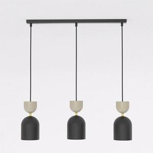 Závěsné svítidlo GAUDI 3 – černé / moka, 3× E14, šířka 66 cm