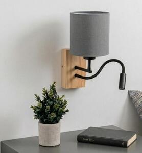 Brilagi - LED Nást. lampa NUBILA WOOD 1xE27/25W/230V + LED/3W dub/černá/sv. šedá