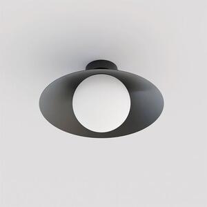 Stropní svítidlo MONO 1S – černé, opálové sklo, 1× E14, šířka 30 cm