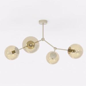 Stropní svítidlo SPACE 4 – moka, jantarové sklo, 4× E14, šířka 42 cm