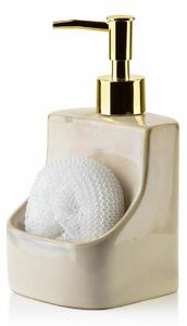 Mondex Dávkovač mýdla Armina Nature, béžová/se zlatými prvky, 450 ml