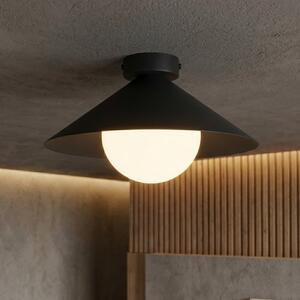 Stropní svítidlo MONO 1S – černé, opálové sklo, 1× E14, šířka 30 cm
