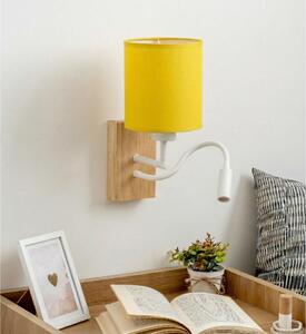 Brilagi - LED Nástěnná lampa NUBILA WOOD 1xE27/25W/230V + LED/3W dub/bílá/žlutá