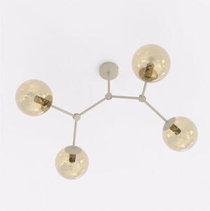 Stropní svítidlo SPACE 4 – moka, jantarové sklo, 4× E14, šířka 42 cm