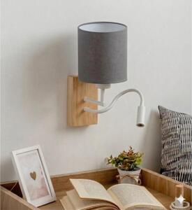 Brilagi - LED Nást. lampa NUBILA WOOD 1xE27/25W/230V + LED/3W dub/bílá/sv. šedá