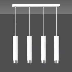 Závěsné svítidlo KIBO 4 – bílé / chromové, 4× GU10, šířka 60 cm