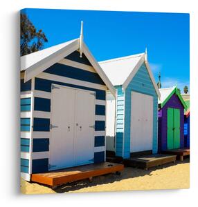 Obraz - Pláž Brighton, Melbourne, Austrálie (30x30 cm)