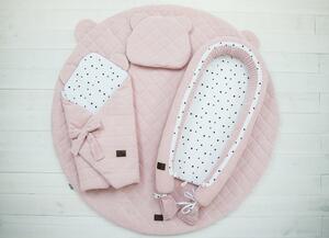 Sametový polštář ve tvaru medvídka ROYAL BABY růžový