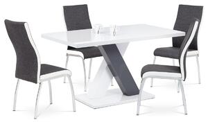 Jídelní židle chrom a šedá látka s bílou ekokůží DCL-433 GREY2