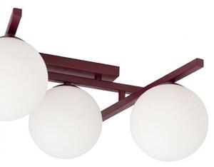 Stropní svítidlo SMART 4 – vínové, opálové sklo, 4× E14, šířka 63 cm