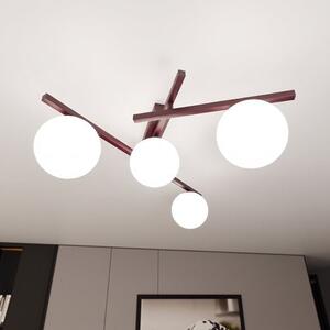 Stropní svítidlo SMART 4 – vínové, opálové sklo, 4× E14, šířka 63 cm