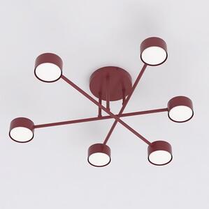 Stropní svítidlo HALO 6 – vínové, 6× GX53, šířka 60 cm
