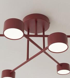 Stropní svítidlo HALO 6 – vínové, 6× GX53, šířka 60 cm