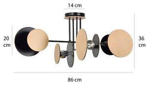 Stropní svítidlo ZITA 4 – černé, 4× E27, šířka 86 cm