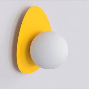 Nástěnné svítidlo OVO K1 – oranžové, bílé sklo, 1× G9, šířka 15 cm