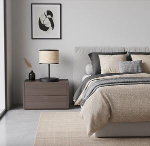 Stolní lampa ECO LN1 – černá / ratanová, 1× E27, šířka 20 cm