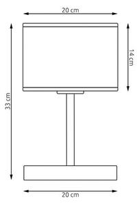 Stolní lampa KARBON LN1 – černá / hnědá, textilní stínidlo, 1× E27, šířka 20 cm