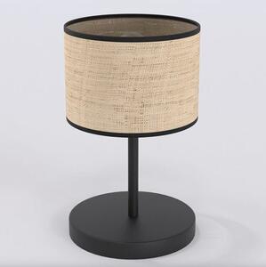 Stolní lampa ECO LN1 – černá / ratanová, 1× E27, šířka 20 cm
