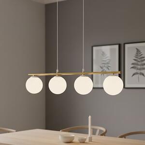 Závěsné svítidlo ALLORA 4 – bílé, opálové sklo, 4× E14, šířka 85 cm