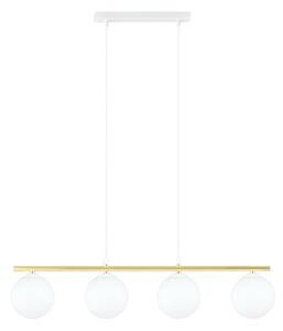 Závěsné svítidlo ALLORA 4 – bílé, opálové sklo, 4× E14, šířka 85 cm