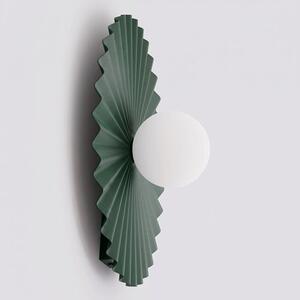 Nástěnné svítidlo UMBRA K1 L – olivově zelené, bílé sklo, 1× G9, šířka 35 cm