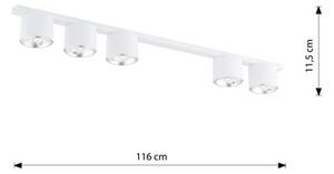 Stropní svítidlo NANO 5 – bílé, 5× GU10 AR111, šířka 116 cm