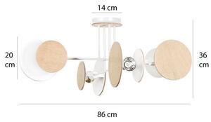 Stropní svítidlo ZITA 4 – bílé, 4× E27, šířka 86 cm