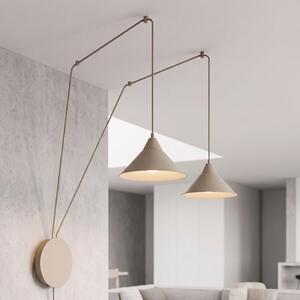 Závěsné svítidlo ABRAMO 2 – moka, 2× E27, šířka 400 cm